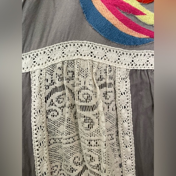 Judith March Gray Maxi Dress with Colorful Embroidery - Picture 3 of 7